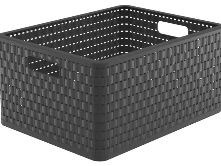 Rotho Aufbewahrungskorb Country 43 x 33 x 21.5 cm, Anthrazit