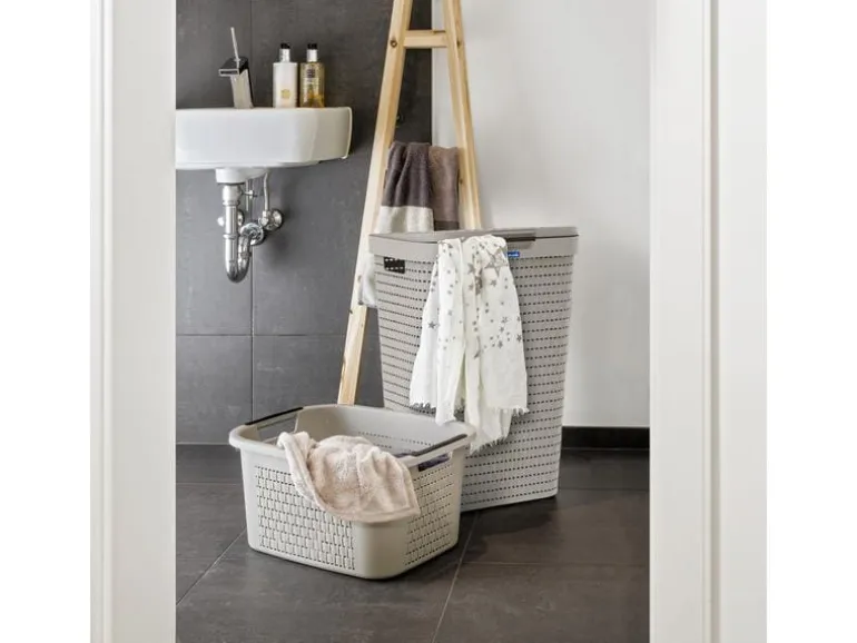Rotho Wäschesammler Country 55 l, Weiss