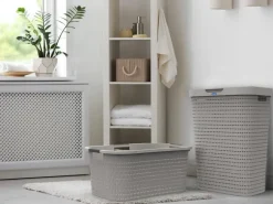 Rotho Wäschesammler Country 55 l, Anthrazit