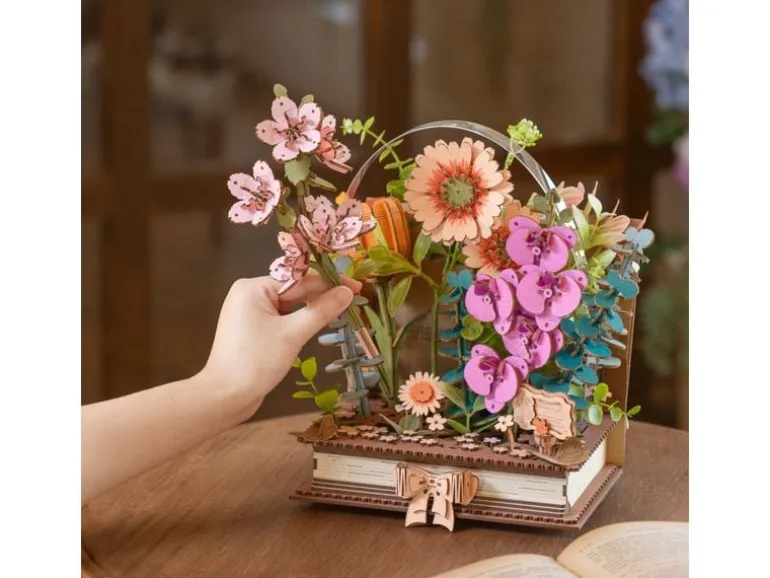 Rowood Bausatz Wooden Blooming Book 3D-Holzpuzzle Diorama 522 Teile