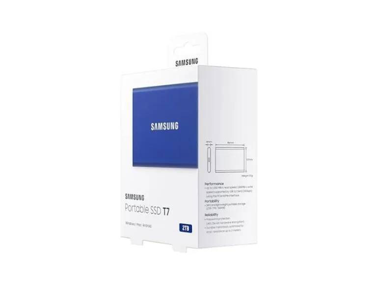 Samsung Externe SSD Portable T7 Non-Touch, 2000 GB, Indigo