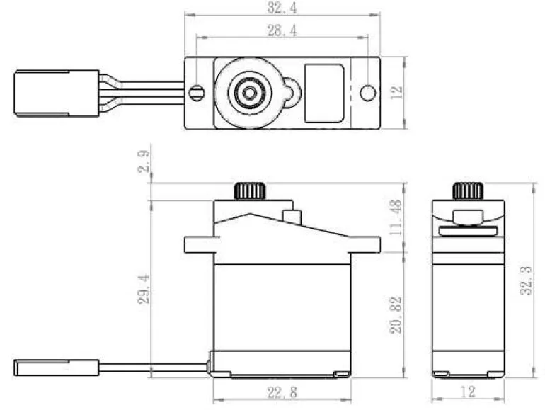 Savöx Micro Servo SH-0255MG+ 3.9 kg, 0.13 s, Digital