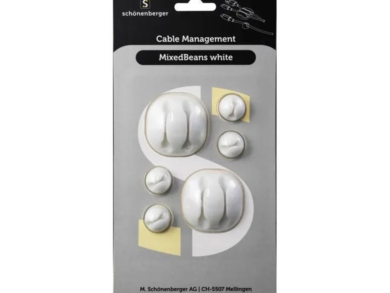 Schönenberger Kabelhalterungen 2 x Ø 35 mm, 4 x Ø 15 mm, Weiss