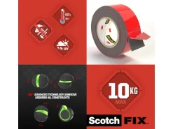 Scotch Doppelseitiges Klebeband Fix Extreme 19 mm x 1.5 m, Weiss