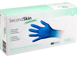 SecondSkin Einweghandschuh Nitril Comfort M, Blau, 100 Stück