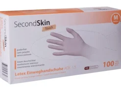 SecondSkin Einweghandschuh Latex Touch M, Beige, 100 Stück