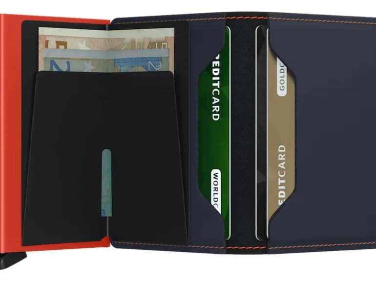 SECRID Portemonnaie Slimwallet Matte Nightblue Orange