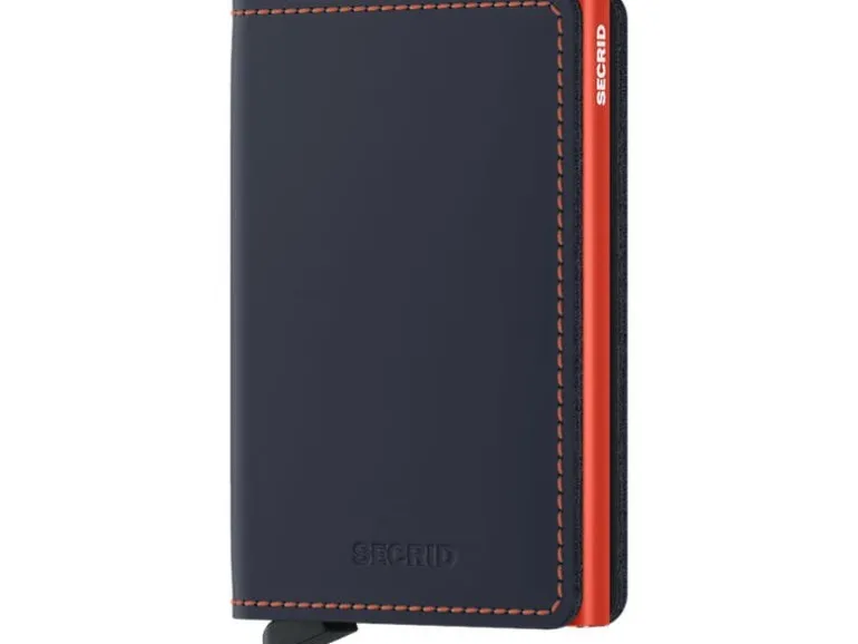 SECRID Portemonnaie Slimwallet Matte Nightblue Orange