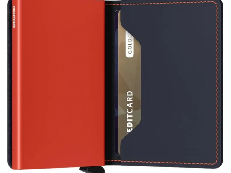 SECRID Portemonnaie Slimwallet Matte Nightblue Orange