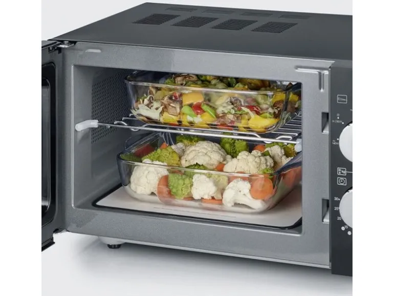 Severin Mikrowelle mit Grill MW 7762 Schwarz/Silber