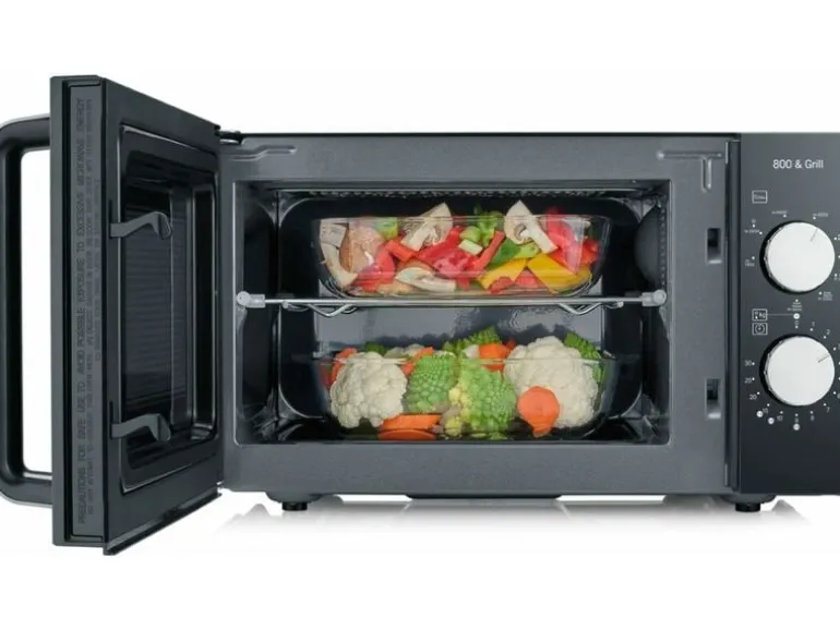 Severin Mikrowelle mit Grill MW 7762 Schwarz/Silber