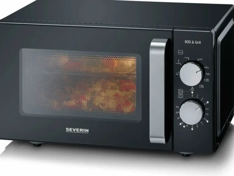 Severin Mikrowelle mit Grill MW 7762 Schwarz/Silber