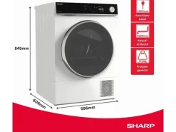 Sharp Wäschetrockner KD-NHA0S6GW1C 10 kg Weiss Rechts
