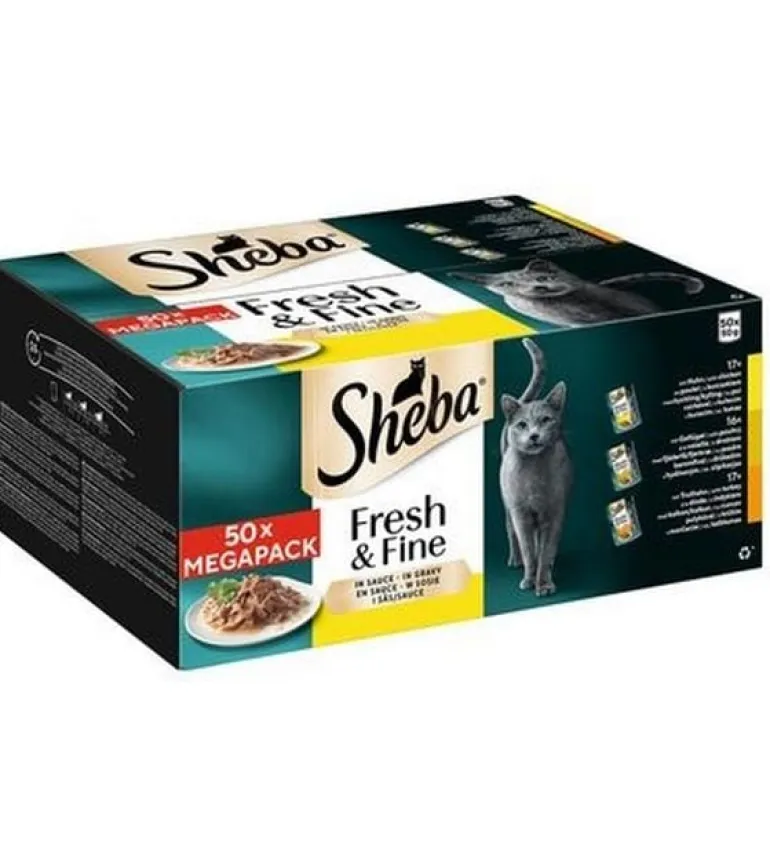 Sheba Nassfutter Fresh & Fine in Sauce Geflügel, 50 x 50 g