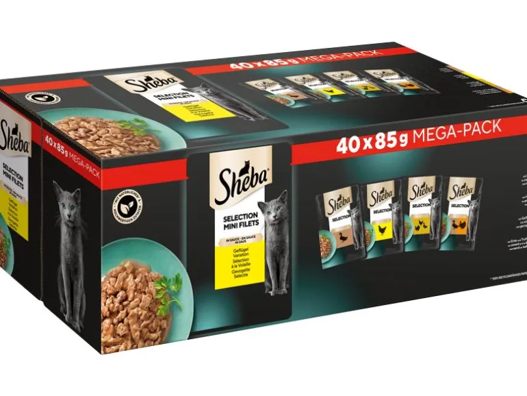 Sheba Nassfutter Sélection in Sauce Geflügel Variation 40 x 85 g