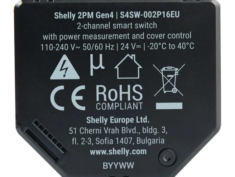 Shelly 2PM Gen4 WiFi-Switch Matter