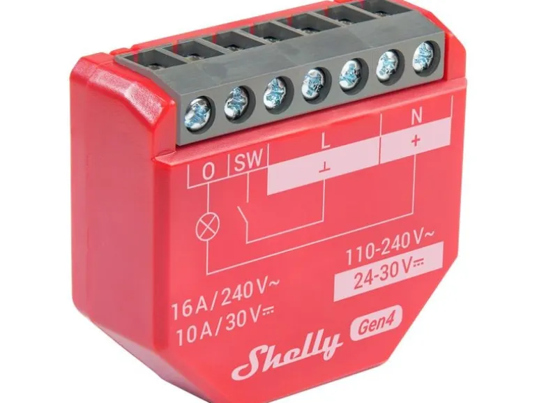 Shelly WLAN-Schaltaktor 1PM Gen4 Rot, 16 A