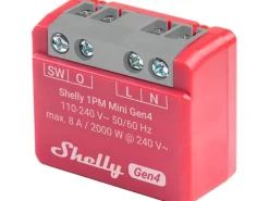 Shelly WLAN-Schaltaktor 1PM Mini Gen4 WiFi-Switch Rot, 8 A
