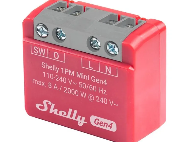 Shelly WLAN-Schaltaktor 1PM Mini Gen4 WiFi-Switch Rot, 8 A