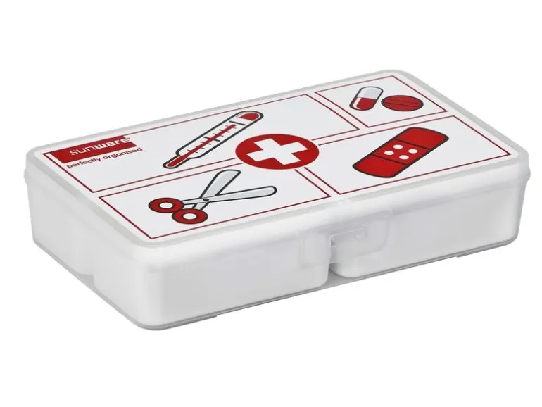 Sigma Home Erste Hilfe Box mit 4 Einteilungen Weiss
