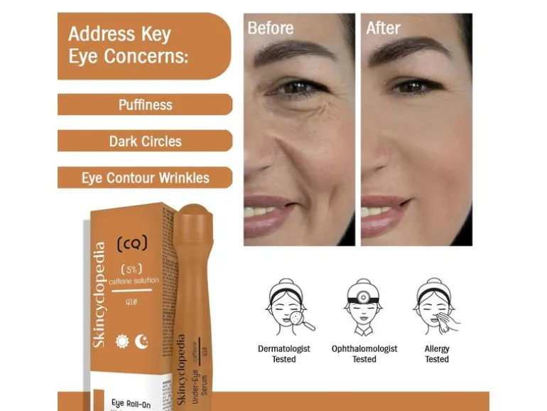 Skincyclopedia Augenserum 5% Caffeine Solution and Q10 Roll-On 15 ml