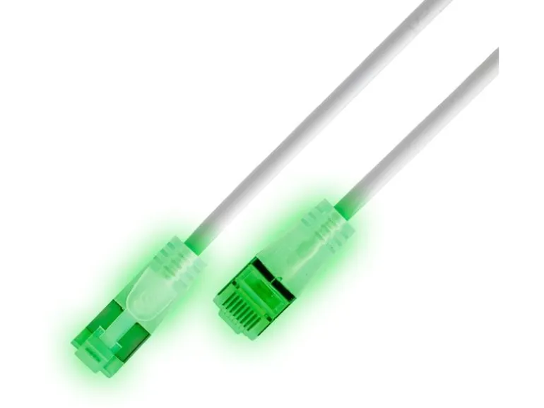 SLIM Slimpatchkabel RJ-45 - RJ-45, Cat 6A, U/UTP, 0.5 m, Weiss