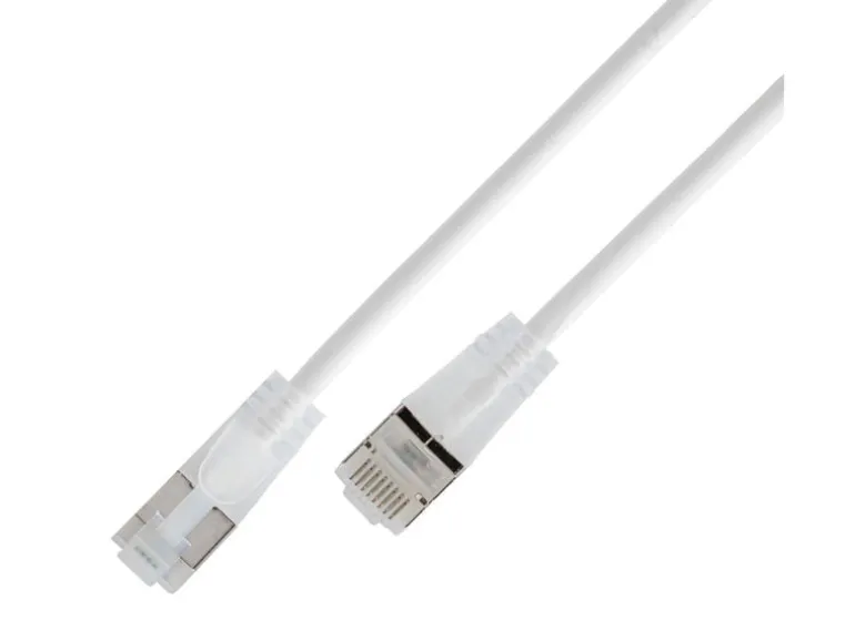 SLIM Slimpatchkabel RJ-45 - RJ-45, Cat 6A, U/UTP, 0.5 m, Weiss