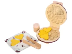 small foot Waffeleisen-Set tasty Holz, Stoff, Metall, Rot