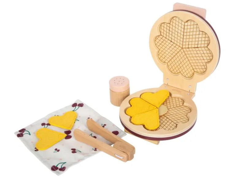 small foot Waffeleisen-Set tasty Holz, Stoff, Metall, Rot