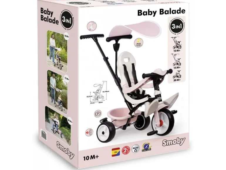 Smoby Dreirad Baby Balade Rosa