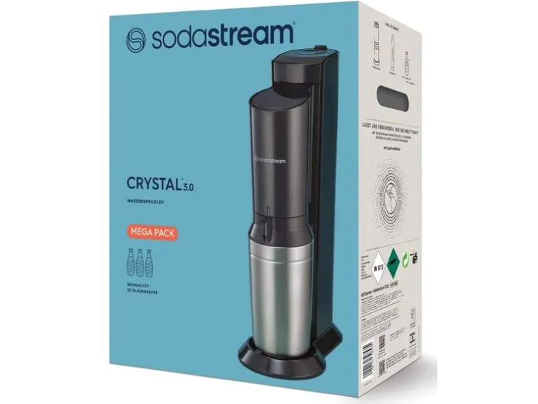Sodastream Wassersprudler Crystal CQC Megapack Schwarz