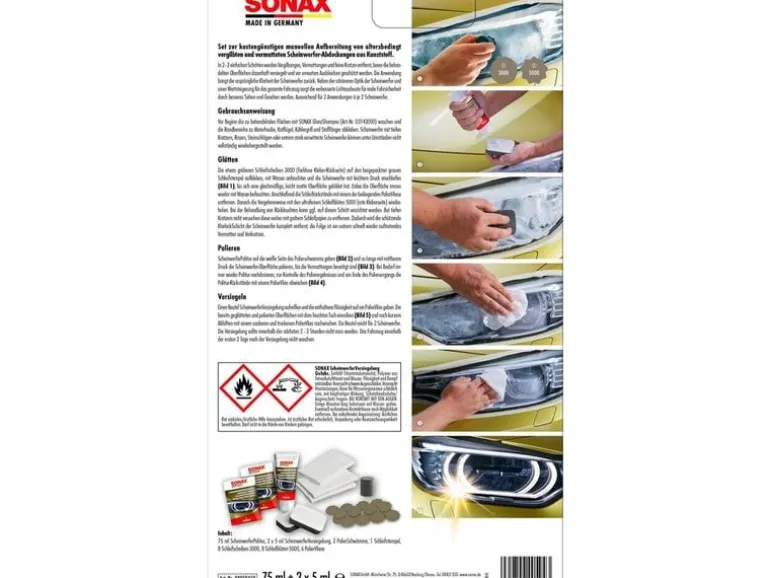 Sonax Scheinwerfer Aufbereitungsset 85 ml