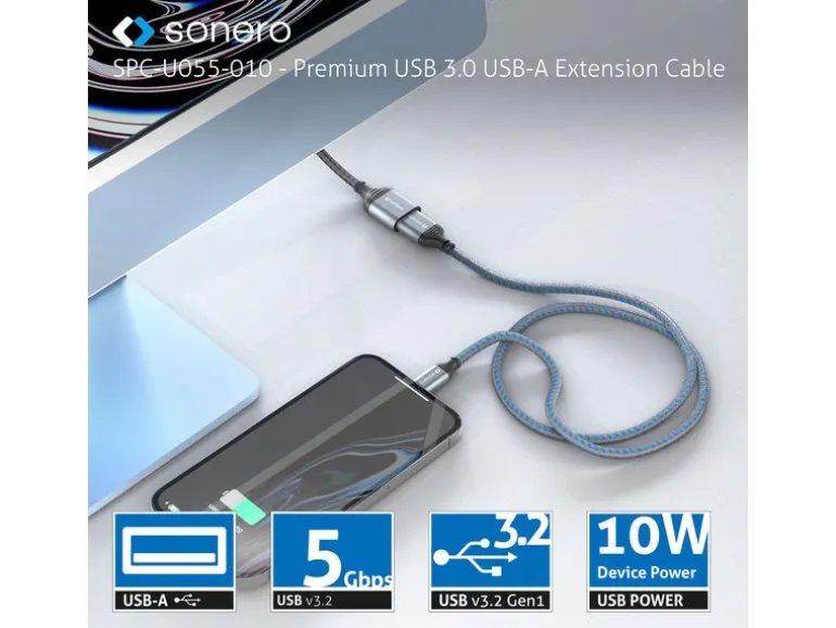 sonero USB 3.0-Verlängerungskabel USB-A - USB-A 2 m