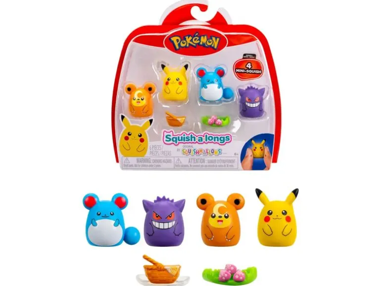 Squishmallows Squishalongs Pokémon 4 Pack Assortiert