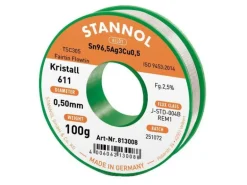 Stannol Lötzinn Kristall 611 TSC Ø 0.5 mm 100 g