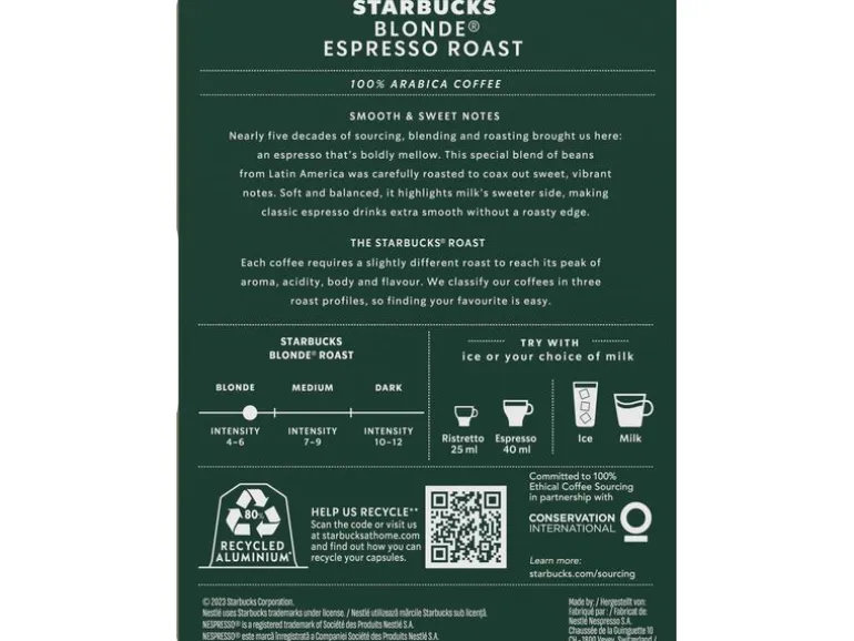Starbucks Kaffeekapseln Blonde Espresso Roast 36 Stück