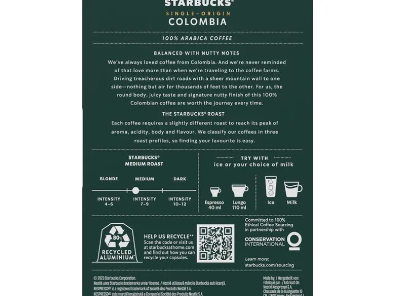 Starbucks Kaffeekapseln Colombia Medium Roast 36 Stück