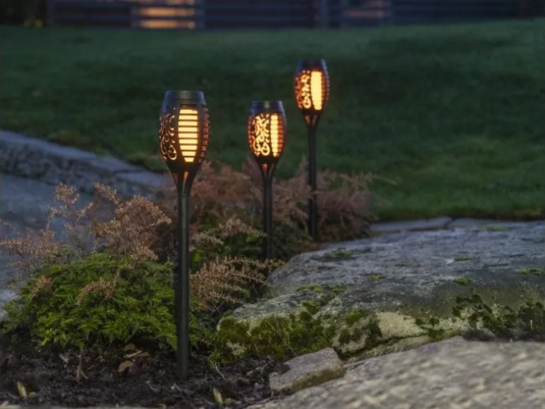 Star Trading Gartenlicht Solar Flame Mini, 3 Stück