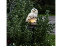 Star Trading Gartenlicht Solardekoration Owl, Beige