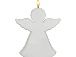 Star Trading LED Grabkerze Flamme Angel, Weiss