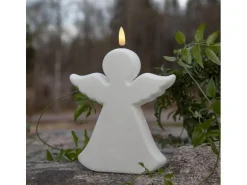Star Trading LED Grabkerze Flamme Angel, Weiss