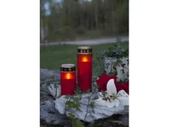 Star Trading LED Grabkerze Serene Ø 7 x 12 cm, Rot