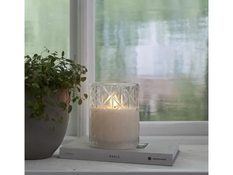 Star Trading LED-Kerze Flamme Romb, Ø 10 x 12.5 cm, Transparent