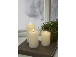 Star Trading LED-Kerze Flamme Flow, Ø 7.5 x 12.5 cm, Weiss