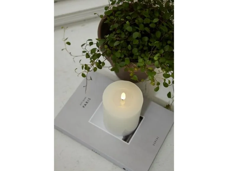 Star Trading LED-Kerze Flamme Flow, Ø 7.5 x 12.5 cm, Weiss