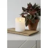 Star Trading LED-Kerze Flamme Rustic, Ø 7.5 x 10 cm, Weiss