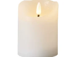 Star Trading LED-Kerze Flamme Rustic, Ø 7.5 x 10 cm, Weiss
