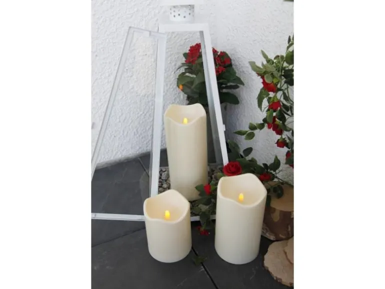 Star Trading LED-Kerze Pillar Paul Ø 10 x 23 cm, Beige