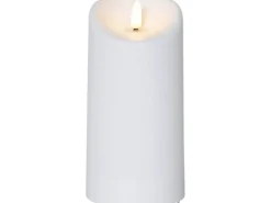 Star Trading LED-Kerze Pillar Flamme Ø 7.5 x 15 cm, Weiss
