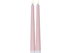 Star Trading LED-Stabkerzen Set Dinner Candy 2 pack, Warmweiss – Rosa